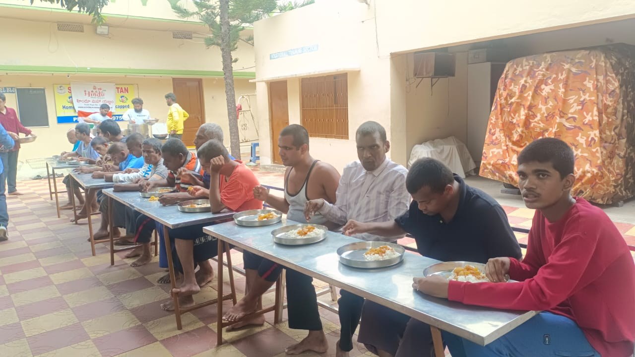 An Annadanam Camp was  Held at M/s Shantinikethan Mentally Challenging School In the Occasion of Guru Poornima 2025