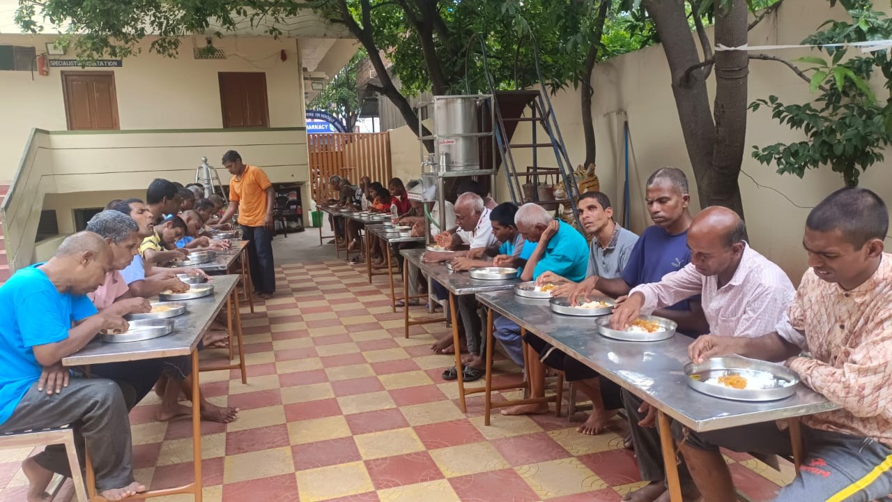 An Annadanam Camp was  Held at M/s Shantinikethan Mentally Challenging School In the Occasion of Guru Poornima 2025