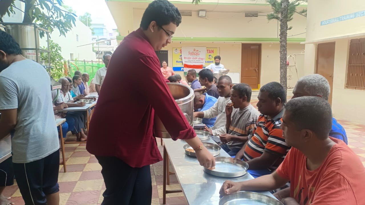 An Annadanam Camp was  Held at M/s Shantinikethan Mentally Challenging School In the Occasion of Guru Poornima 2025